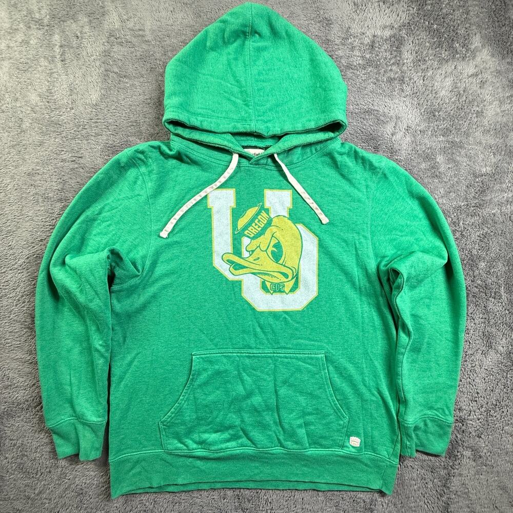 Homefield Oregon Ducks Womens XL Green Fleece Hoodie Retro Donald Duck Logo